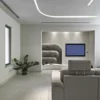 interni moderni in cartongesso con tagli di luce a led